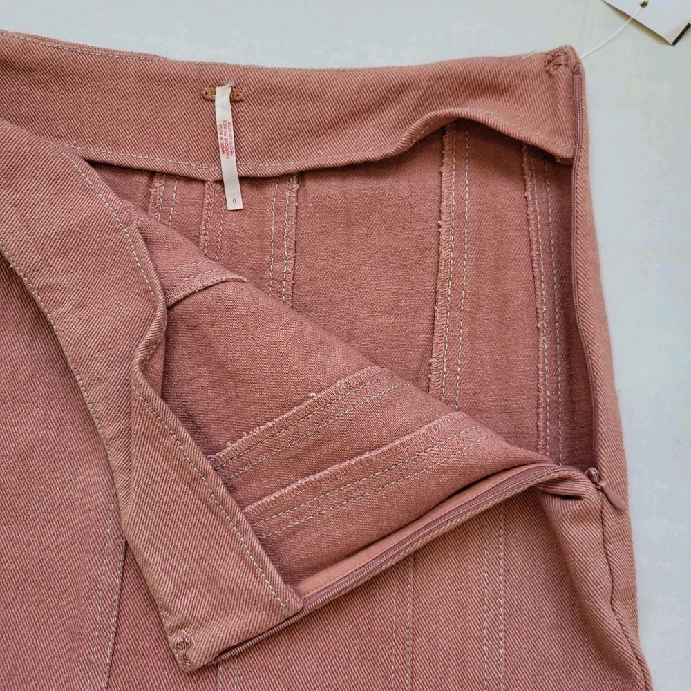 NWOT Free People Marley Denim Skirt Size 0 Women's Casual Low Rise Boho Midi - Picture 3 of 10